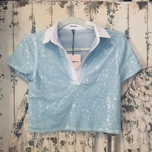 NWT superdown Sequined Crop Top XXS Y2K Style